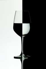 wine glass black and white checkers