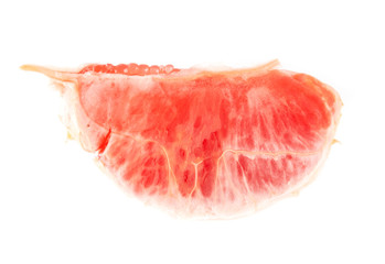Peeled pomelo is isolated on a white background