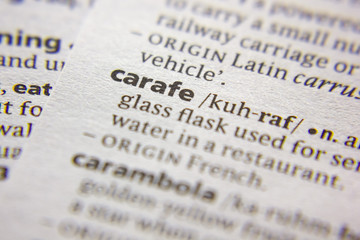 Word or phrase Carafe in a dictionary.