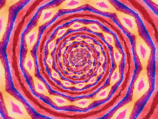 Colorful digital graphic kaleidoscope symmetry mandala style in laser light trial pattern, Tie Dye , spiderweb art abstract background for art projects, banner, business,   card, 3D, template