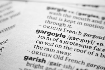 Fototapeta premium Word or phrase Gargoyle in a dictionary.
