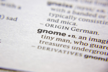 Word or phrase Gnome in a dictionary.