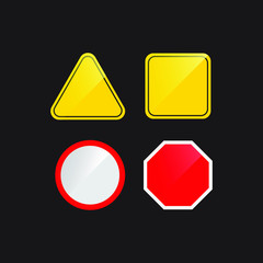 Empty traffic signs. vector illustration