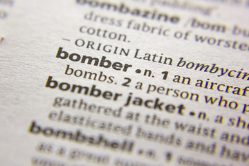 Word or phrase Bomber in a dictionary.