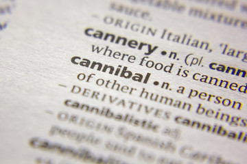 Word or phrase Cannibal in a dictionary. - obrazy, fototapety, plakaty