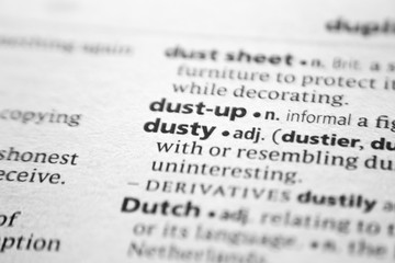 Word or phrase Dusty in a dictionary.