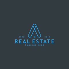 Minimalist and modern real estate logo design