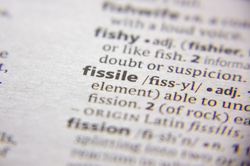 Word or phrase Fissile in a dictionary.