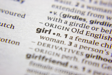 Word or phrase Girl in a dictionary.