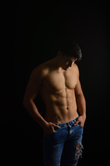 Fototapeta premium young man without shirt