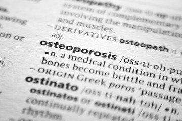 Word or phrase Osteoporosis in a dictionary.