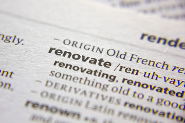 Word or phrase renovate in a dictionary.