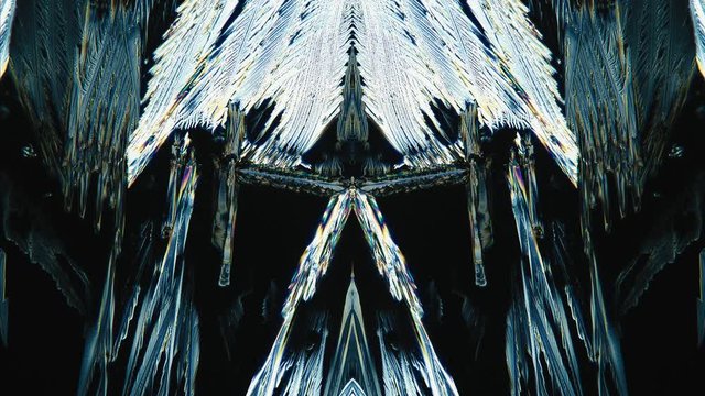 Video Art Vj Crystal Growth Under Microscope Timelapse