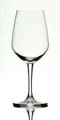 empty wine glass on white background
