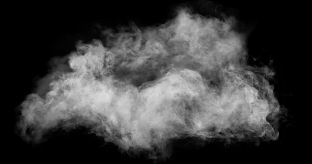 Papier Peint photo Lavable Fumée Fumée blanche sur fond noir