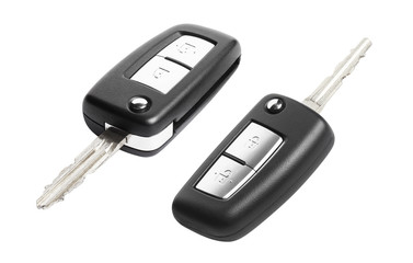 Set of car keys, isolated on white background