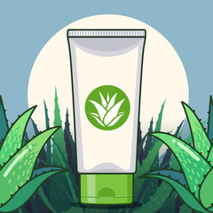 Aloe vera plant vector product flat design illustration