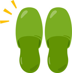 シンプルな緑色のスリッパ