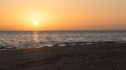 Fototapeta na wymiar beautiful beach and sunset at twilight time