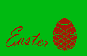  Easter holiday, raster image. Illustration with a green background. 