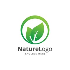 Nature Leaf Organic Logo Vector Illustration Template