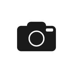 Camera icon, flat photo camera vector isolated. Modern simple snapshot photography sign. Instant Photo internet concept. Trendy symbol for website design, web button, mobile app. Logo illustration