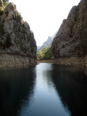  light path in a mountain lake