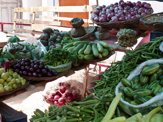 Buying of vegetables at the market of Noida, India