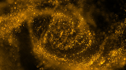 Golden Background. Gold glitter luxury texture. Christmas abstract background. Spiral, Glimmer, sparkle, flash luxury pattern. 