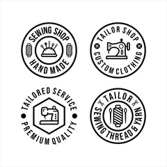 Tailor Shop Circle Logos Set