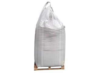 Stock Chemical fertilizer Urea   jumbo-bag in warehouse waiting for shipment.Put on wooden pallets on the White Background 