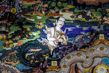 Murals on the wall temple in Bangkok Thailand / Thai painting on the wall.