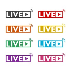 Live color icon set isolated on white background 