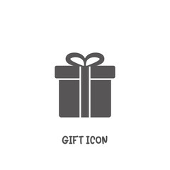 Gift icon simple flat style vector illustration.