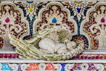 Murals on the wall temple in Bangkok Thailand / Thai painting on the wall.