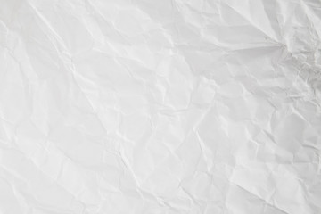 white crumpled paper texture background.