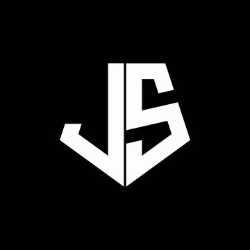 LS logo monogram with pentagon shape style design template