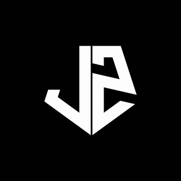 JZ logo monogram with pentagon shape style design template