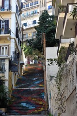 Fototapeta na wymiar Colored stairs in downtown Beirut Achrafieh