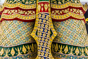 Murals on the wall temple in Bangkok Thailand / Thai painting on the wall.