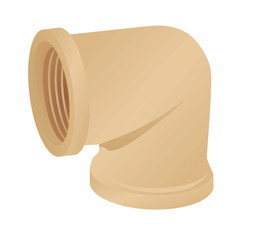 Bronze pipe brass. vector illustration