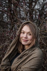 portrait of a girl in autumn forest