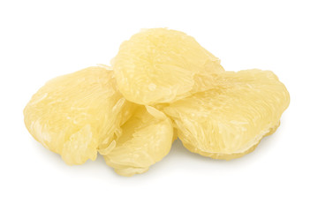 pieces of pomelo isolated on white background