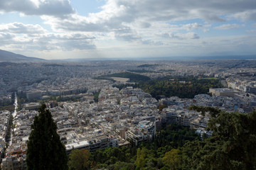 Sightseeing of Athens from a high point of view