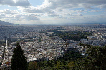 Naklejka premium Sightseeing of Athens from a high point of view