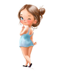 cute little girl in blue dress