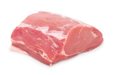 Raw pork meat isolated on white background