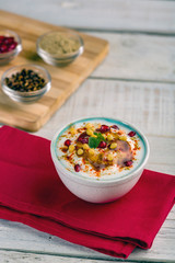 dahi bhalla or Dahi Vada - famous indian street food or starter