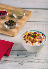 dahi bhalla or Dahi Vada - famous indian street food or starter