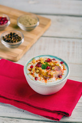 dahi bhalla or Dahi Vada - famous indian street food or starter